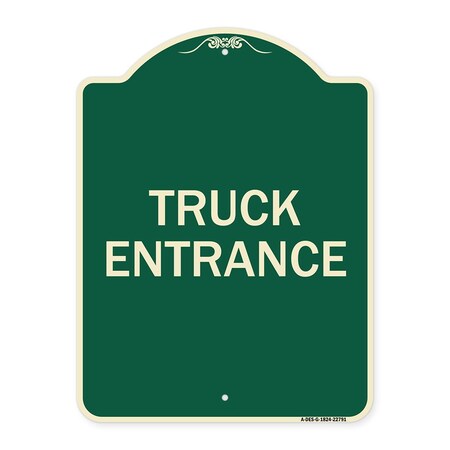 Signmission Traffic Entrance Truck Entrance Heavy-Gauge Aluminum Architectural Sign, 24" x 18", G-1824-22791 A-DES-G-1824-22791